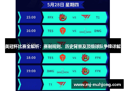 美冠杯比赛全解析：赛制规则、历史背景及顶级球队争锋详解